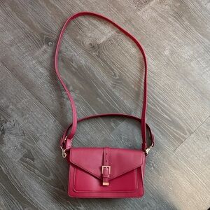 Time and Tru Women's Lori Front Flap Crossbody Handbag Red
